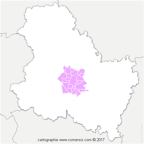 Communauté d'agglomération de l'Auxerrois cartographie