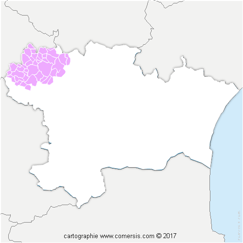 Communauté de Communes Castelnaudary Lauragais Audois cartographie