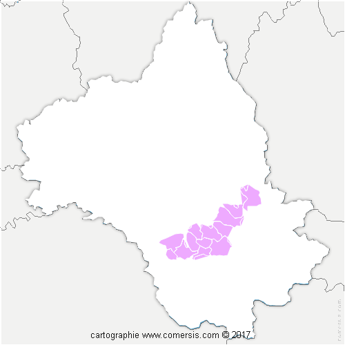 Communauté de Communes de la Muse et des Raspes du Tarn cartographie