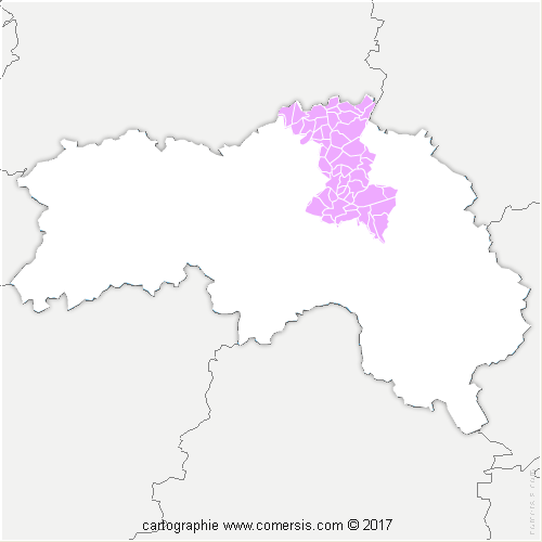 Communauté de Communes des Vallées d'Auge et du Merlerault cartographie