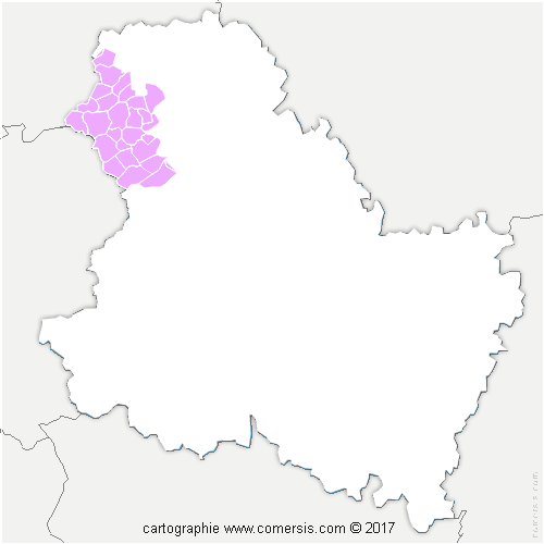 Communauté de Communes du Gâtinais en Bourgogne cartographie