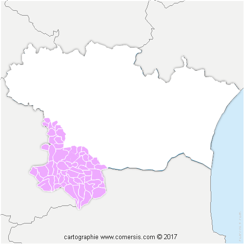 Communauté de Communes Pyrénées audoises cartographie