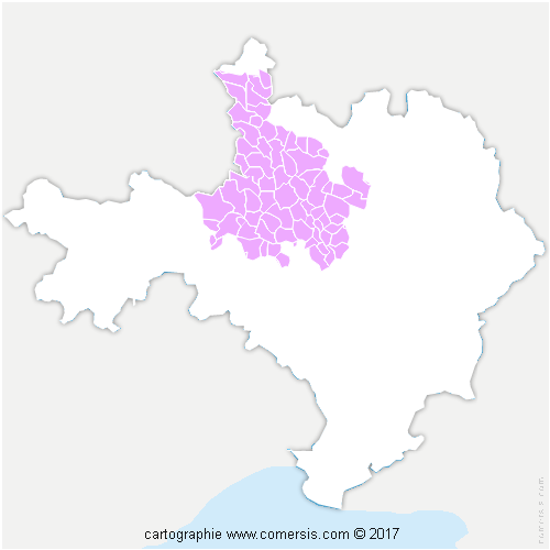 Communauté d'agglomération Alès Agglomération cartographie