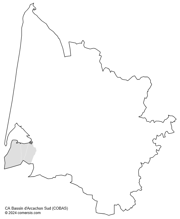 Communauté d'agglomération Bassin d'Arcachon Sud (COBAS) cartographie