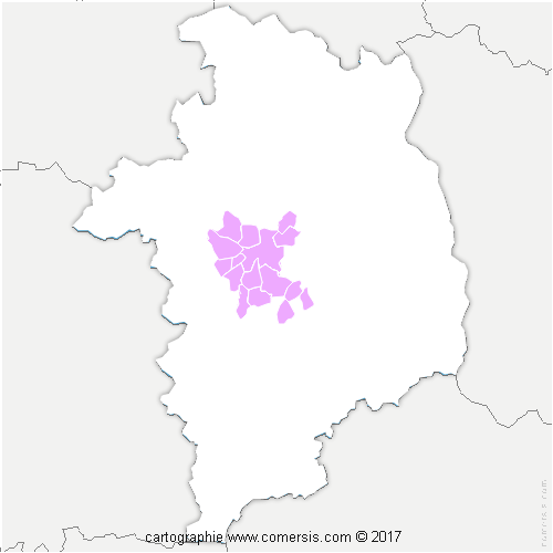 Communauté d'agglomération Bourges Plus cartographie