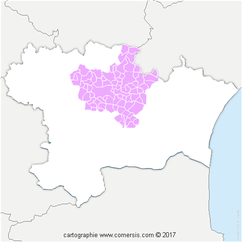Communauté d'agglomération Carcassonne Agglo cartographie
