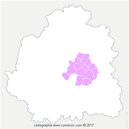 Communauté d'agglomération Châteauroux Métropole cartographie
