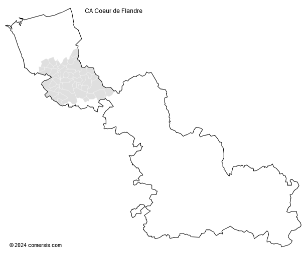 Communauté d'agglomération Coeur de Flandre cartographie