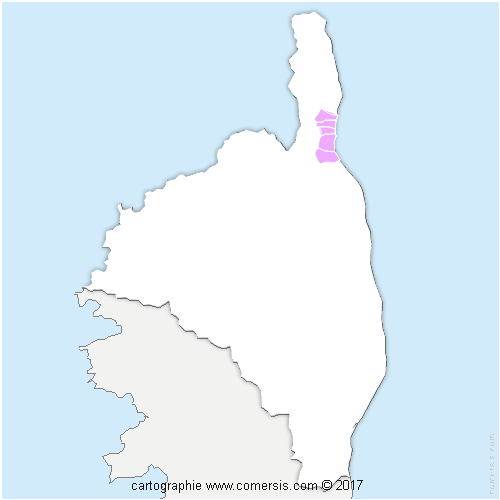 Communauté d'agglomération de Bastia cartographie