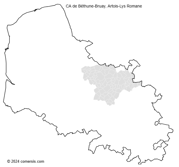 Communauté d'agglomération de Béthune-Bruay, Artois-Lys Romane cartographie