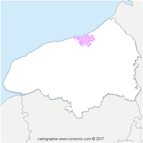 Communauté d'agglomération de la Région Dieppoise cartographie