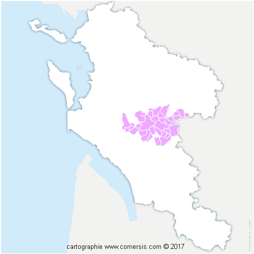 Communauté d'agglomération de Saintes cartographie