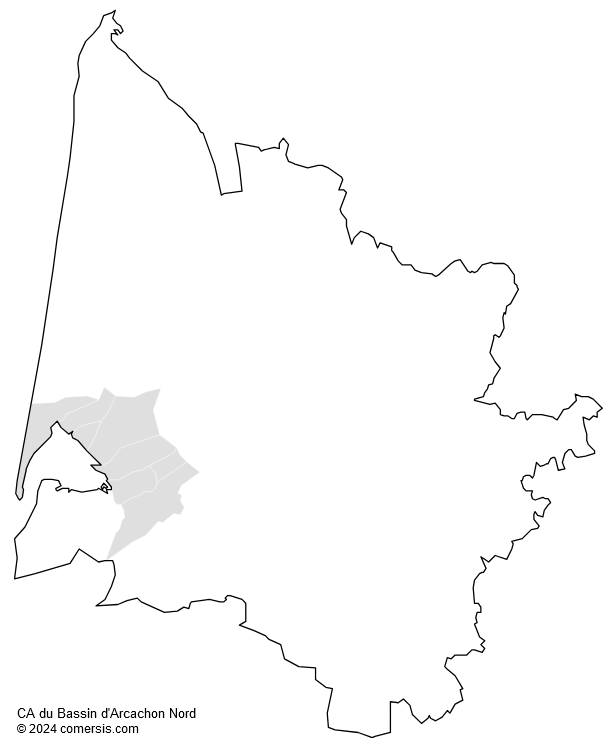 Communauté d'agglomération du Bassin d'Arcachon Nord cartographie