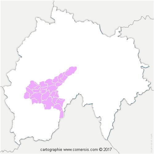 Communauté d'agglomération du Bassin d'Aurillac cartographie