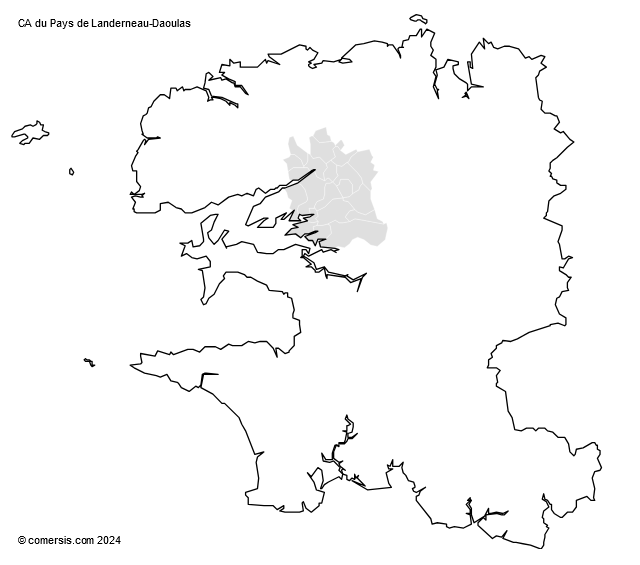 Communauté d'agglomération du Pays de Landerneau-Daoulas cartographie