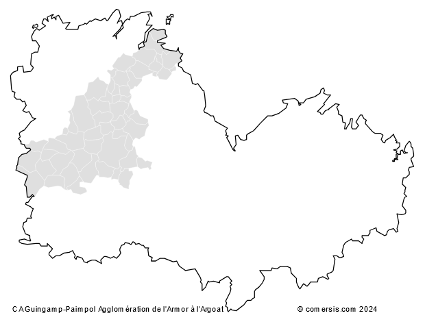 Communauté d'agglomération Guingamp-Paimpol Agglomération de l'Armor à l'Argoat cartographie