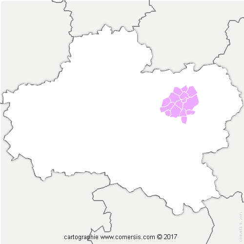 Communauté d'agglomération Montargoise et Rives du Loing (AME) cartographie