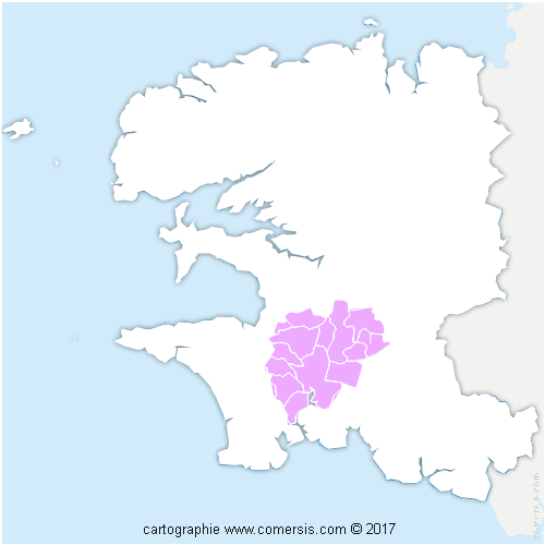 Communauté d'agglomération Quimper Bretagne Occidentale cartographie