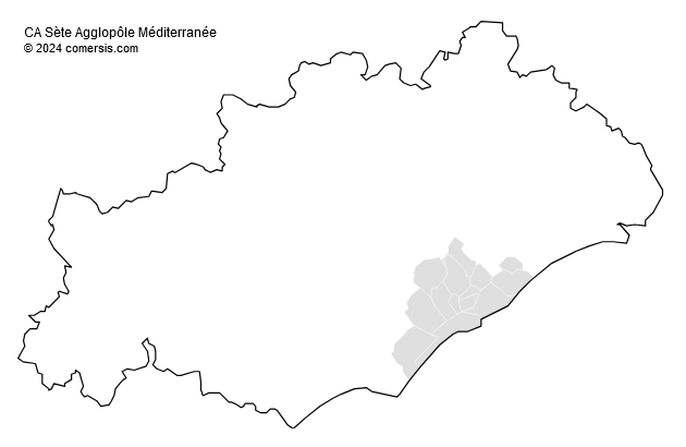 Communauté d'agglomération Sète Agglopôle Méditerranée cartographie