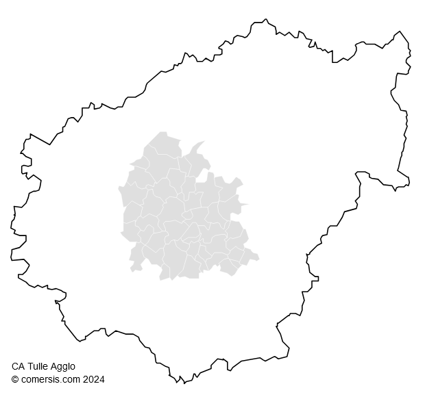 Communauté d'agglomération Tulle Agglo cartographie