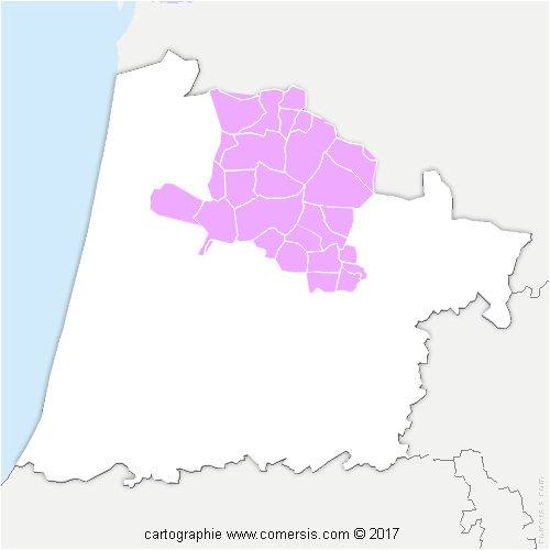 Communauté de Communes Coeur Haute Lande cartographie
