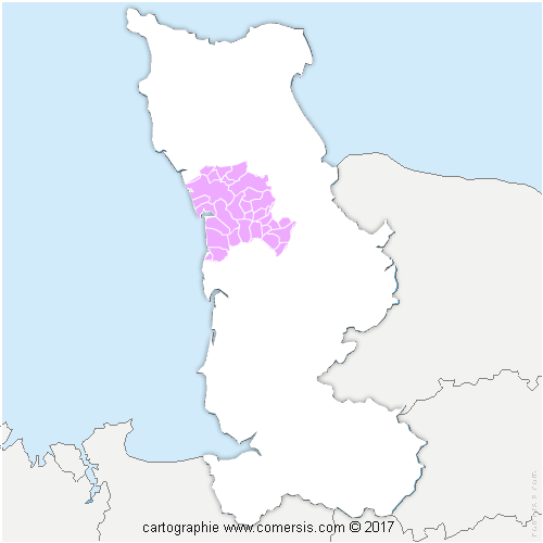 Communauté de Communes Côte Ouest Centre Manche cartographie