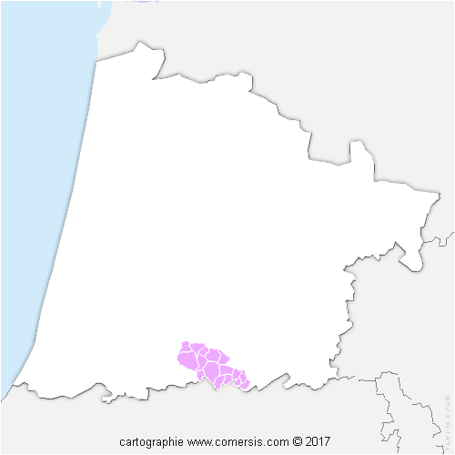 Communauté de Communes Coteaux et Vallées des Luys cartographie