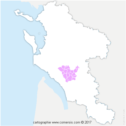 Communauté de Communes de Gémozac et de la Saintonge Viticole cartographie