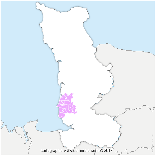 Communauté de Communes de Granville, Terre et Mer cartographie