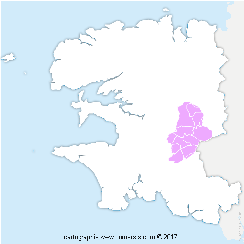Communauté de Communes de Haute Cornouaille cartographie