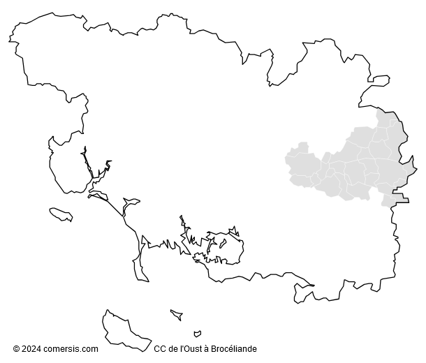 Communauté de Communes de l'Oust à Brocéliande cartographie