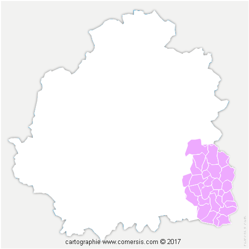 Communauté de Communes de la Châtre et Sainte-Sévère cartographie