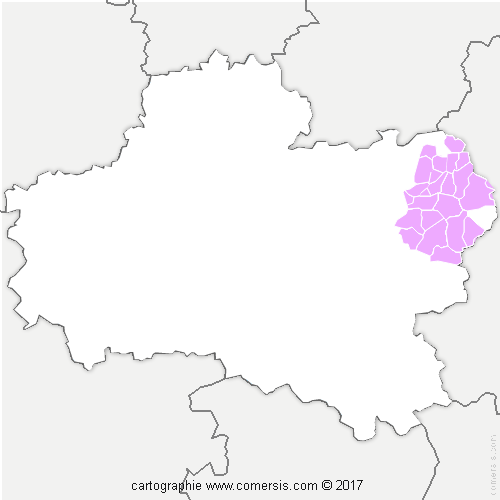Communauté de Communes de la Cléry, du Betz et de l'Ouanne cartographie