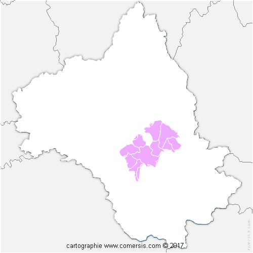 Communauté de Communes de Lévézou Pareloup cartographie