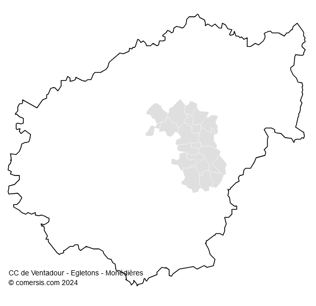 Communauté de Communes de Ventadour - Egletons - Monédières cartographie