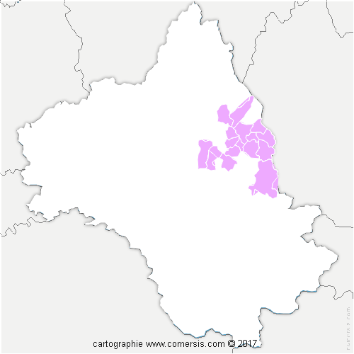 Communauté de Communes des Causses à l'Aubrac cartographie