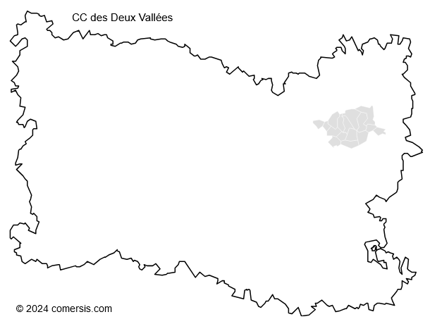 Communauté de Communes des Deux Vallées cartographie