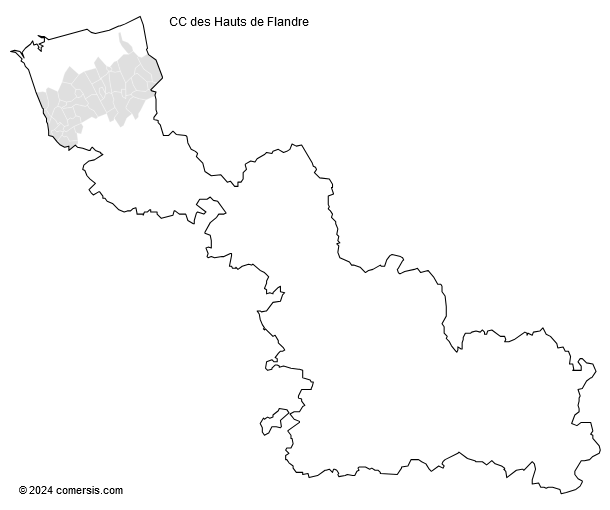 Communauté de Communes des Hauts de Flandre cartographie