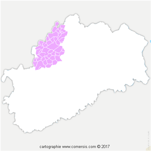 Communauté de Communes des Hauts du Val de Saône cartographie