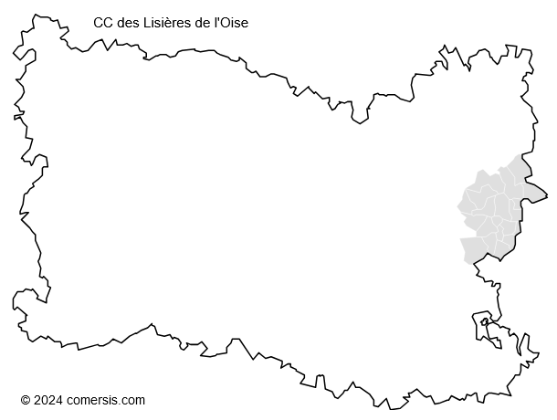 Communauté de Communes des Lisières de l'Oise cartographie