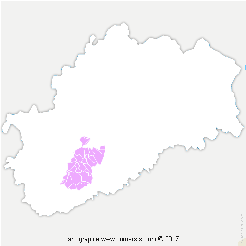 Communauté de Communes des Monts de Gy cartographie