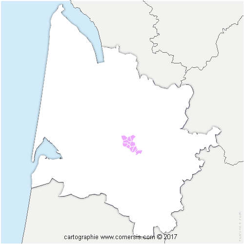 Communauté de Communes des Portes de l'Entre-Deux-Mers cartographie