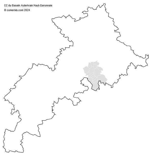 Communauté de Communes du Bassin Auterivain Haut-Garonnais cartographie