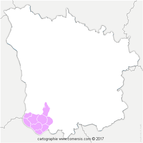 Communauté de Communes du Nivernais Bourbonnais cartographie