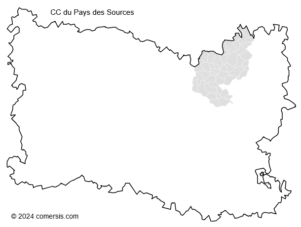 Communauté de Communes du Pays des Sources cartographie