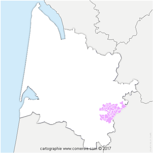 Communauté de Communes du Réolais en Sud Gironde cartographie