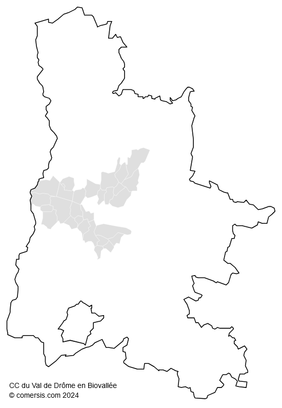 Communauté de Communes du Val de Drôme en Biovallée cartographie