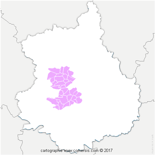 Communauté de Communes entre Beauce et Perche cartographie