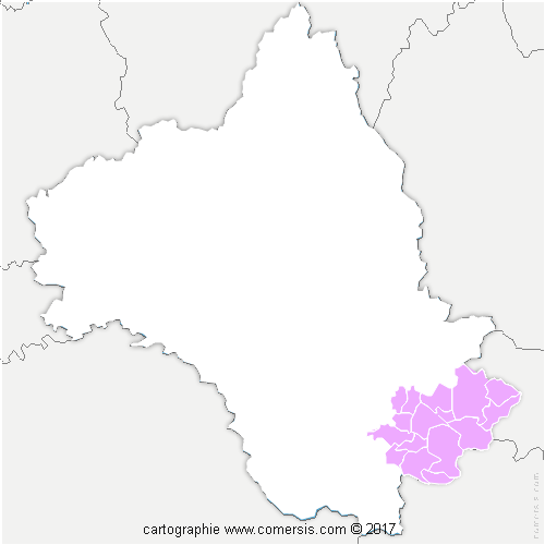Communauté de Communes Larzac et Vallées cartographie