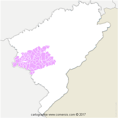 Communauté de Communes Loue-Lison cartographie